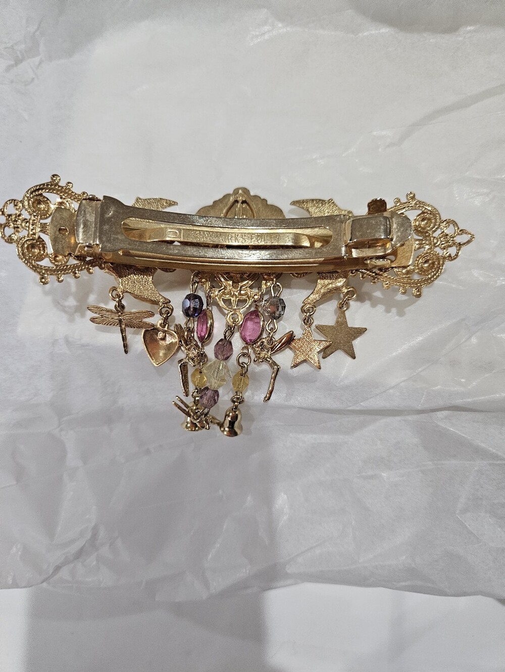 Kirks Folly Whimiscal Hair Barrette with Crystals, Stars, Fairy, Dragonfly,Moon - Picture 3 of 4